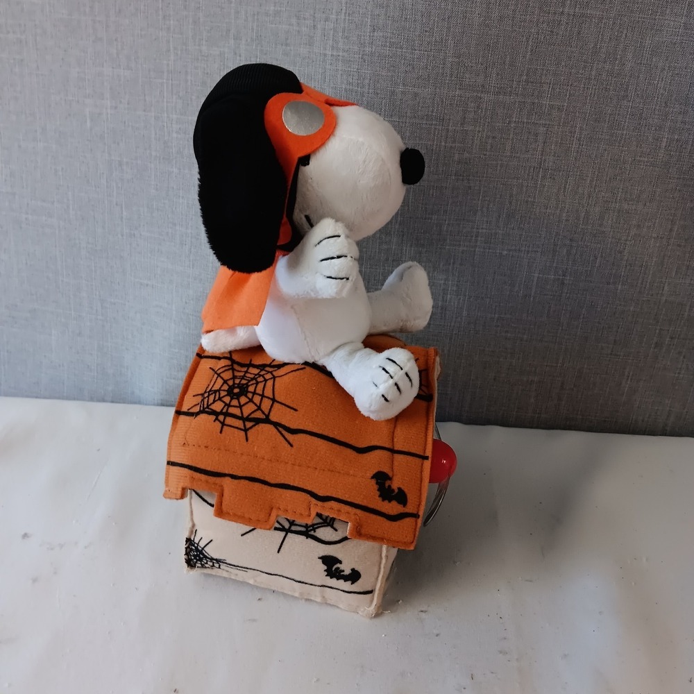 Peanuts Snoopy Halloween Animated Plush Doghouse Musical Light Up Propeller Ace - Picture 6 of 11